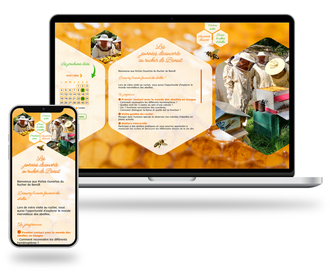 Site web pour le Rucher de Benoît
