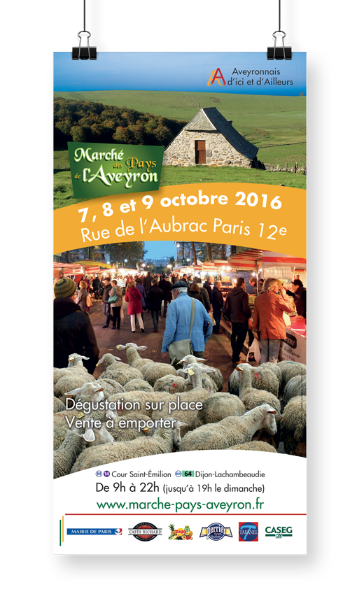 affiche pour le Marché des Pays de l'Aveyron à Paris